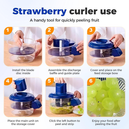 Electric Grape Peeling Machine, 2025 New Automatic Small Fruit Garlic Peeler Machine, Portable USB Charging Rechargeable Fruit Peeling Machine, Plum Tomato Cherry Garlics Skin Remover Tool