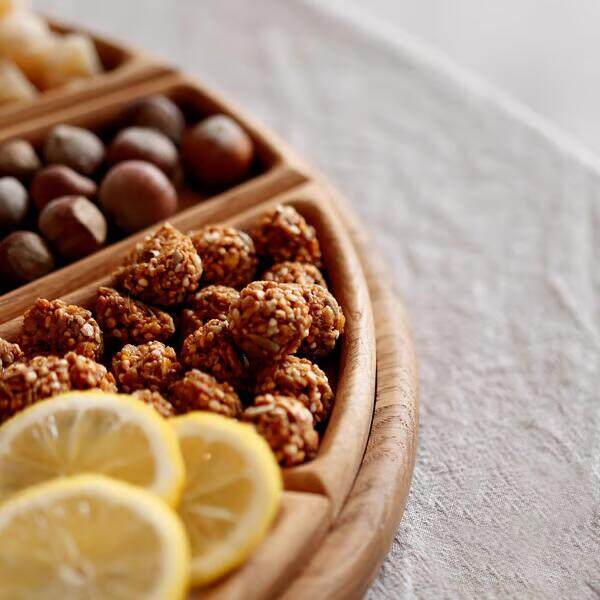 Puzzle Serving Tray - Wood with Removable Compartments
