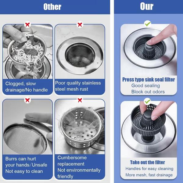 🎁Hot Sale Promotion buy one get one free🔥New Upgraded Sink Bounce Core Drain Strainer